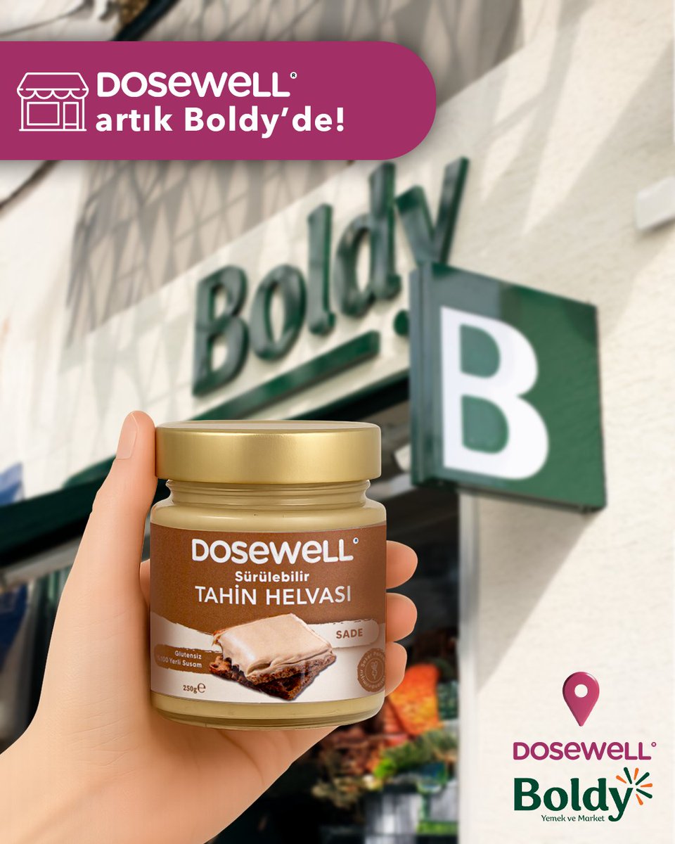 dosewelltr's tweet photo. Dosewell Sürülebilir Tahin Helvası, sade ve kakaolu çeşitleriyle şimdi Boldy Marketlerde!
Yüksek kalsiyum, magnezyum ve protein içeriğiyle bu eşsiz lezzeti keşfetmek için en yakın markete uğra!
#Dosewell #BoldyMarket #MorAronya https://t.co/VxN46DvBkt