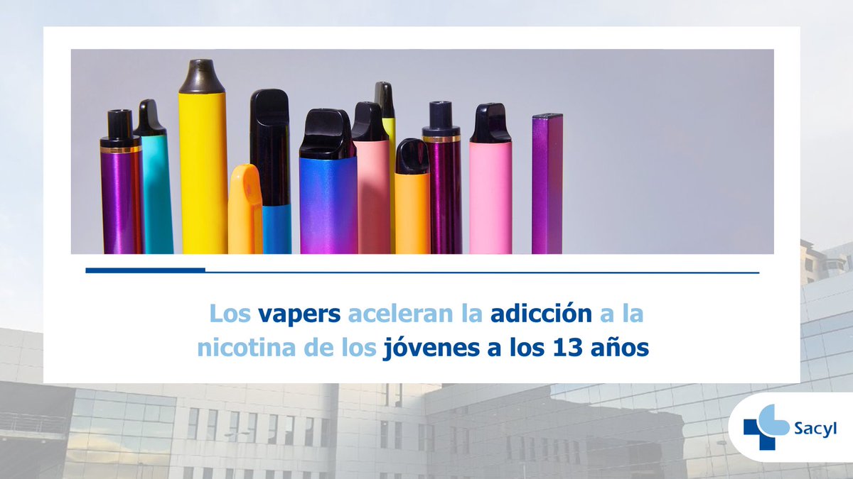 🚭 El uso de #vapers entre jóvenes desde los 13 años aumenta la adicción a la #nicotina

La Unidad de Tabaquismo del Complejo Asistencial Universitario de Burgos alerta de que su consumo se ha duplicado

<a href="/correodeburgos/">El Correo de Burgos</a>:
elcorreodeburgos.com/burgos/250525/…