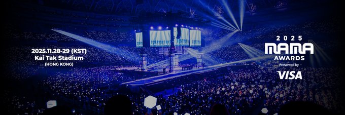 Mnet_MAMA_award's tweet image. [#2025MAMA] World's No.1 K-POP Awards 🏆  

2025 MAMA AWARDS  

📍 Kai Tak Stadium, Hong Kong  
🗓️ Nov 28-29, 2025 (KST)  

Join us for epic performances &amp;amp; iconic moments! 

#MAMAAWARDS
#2025MAMAAWARDS