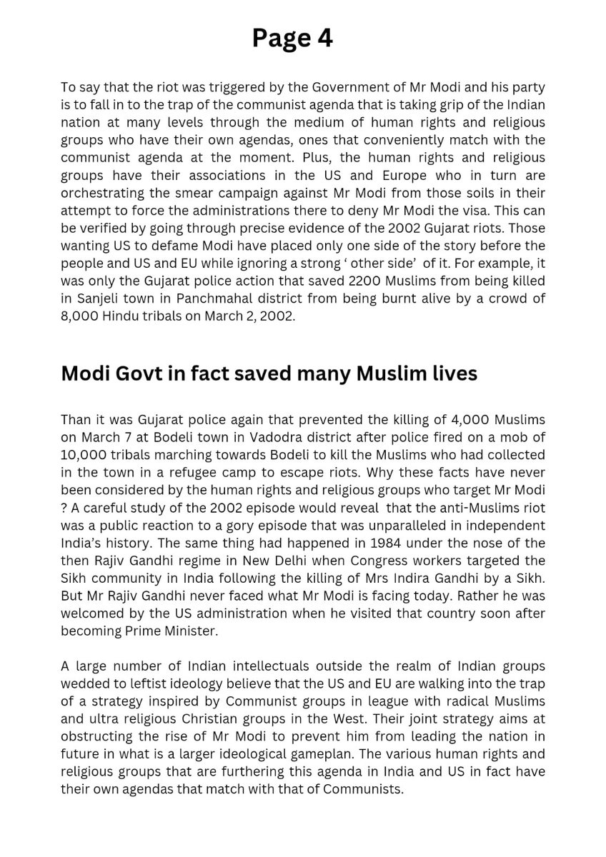UdayMahurkar's tweet photo. In 2008, when the then CM  @narendramodi was being needlessly villainized by almost everyone & US had denied him visa , I gave a note to the US Consul General in Mumbai predicting the rise of not just Bharat’s tallest leader, but a global statesman in him.

My conviction was based purely on my critical evaluation of his persona, leadership potential & his super success as Gujarat CM - not astrology, not ideology. It was an assessment made when the idea was considered unthinkable. History has proven it right.

Today, I reiterate that conviction and say this to @realDonaldTrump : ‘ Starting a trade war on India & upping the terror State of Pakistan against India will be a big mistake of your life. It will only accelerate Modi’s rise as the greatest leader of the world, delivering on poverty alleviation, world peace, climate action, and a just global order. And you will be remembered in history as one who misread India’s friendliness & warmth & paid a price’. 

Below is my full 2008 note to the US Consul General, shared exactly as I had written it then. I am sharing it for the first time with any one. 

Please do read this 5-page note till the end.