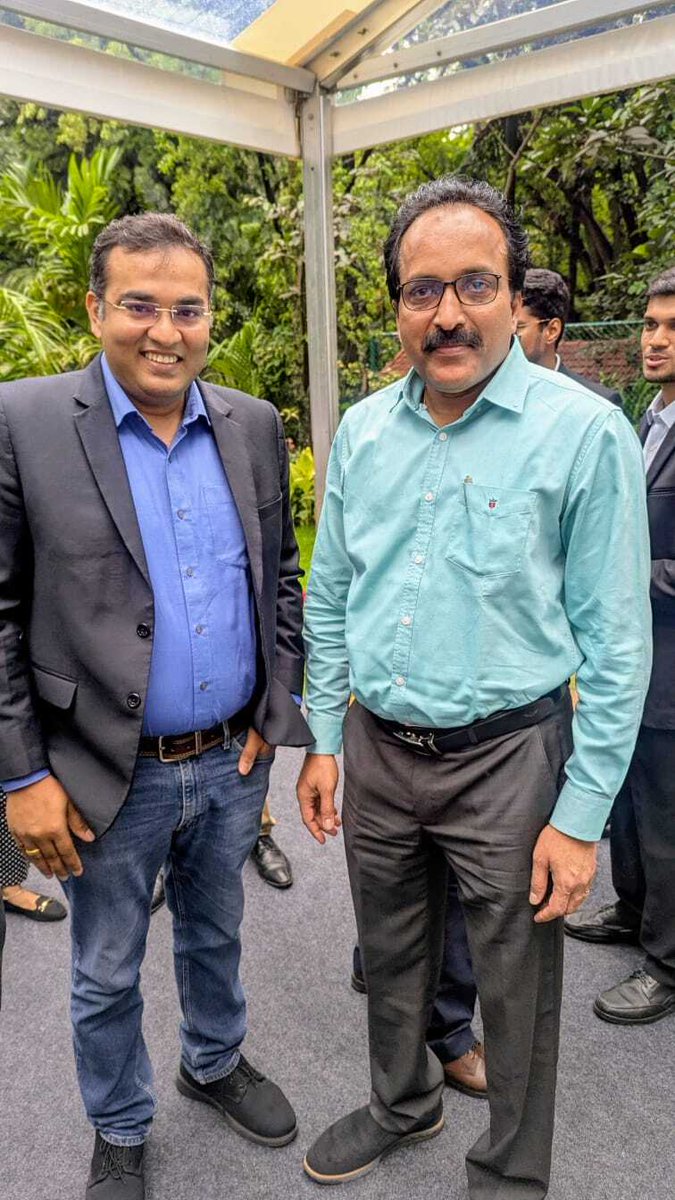 It was a pleasure meeting shri S Somanath, former Chairperson of ISRO in Bengaluru today.