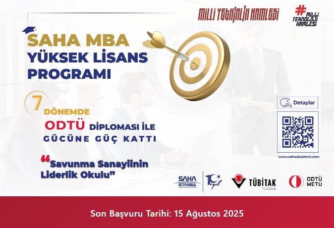 sahaistanbul's tweet photo. 🔹 Savunma Sanayiinin Lider Yöneticileri SAHA MBA ile Yetişiyor 🔹

Türkiye’nin savunma, havacılık ve uzay ekosistemine liderlik edecek yöneticiler, SAHA İstanbul, TÜBİTAK TÜSSİDE ve ODTÜ iş birliğiyle yürütülen SAHA MBA Programları sayesinde uluslararası standartlarda, sektöre özel bir eğitim modeline erişiyor.

🎓 İki Güçlü Program, Tek Stratejik Amaç:

🔵 SAHA MBA – Yönetici Geliştirme Programı (Sektörel Program)
🔵 Yöneticiler İçin Tezsiz İşletme Yüksek Lisansı (ODTÜ Diplomalı Program)

Her iki program da, vaka analizleri, iş simülasyonları ve uygulamalı modüllerle katılımcılara teoriyi pratiğe dönüştürme fırsatı sunuyor.

🔵 Diplomalı Program, güçlü akademik temeli ve yüksek lisans diploması ile yöneticilere akademik bir yetkinlik kazandırıyor.
🔵 SAHA MBA, savunma ve havacılık sektörünün dinamiklerine odaklanan içeriği, sektör lideri eğitmenleri ve iş dünyasıyla güçlü bağlarıyla stratejik yönetim perspektifi kazandırıyor.

🎯 Milli Teknoloji Hamlesi ve Milli Yetkinlik Hamlesi vizyonuna katkı sağlayan bu çok paydaşlı liderlik okulu, savunma sanayiinin geleceğini şekillendirecek stratejik liderler yetiştirmeye devam ediyor.

🔗 Detaylı bilgi için; https://t.co/q4vt6TWFAf