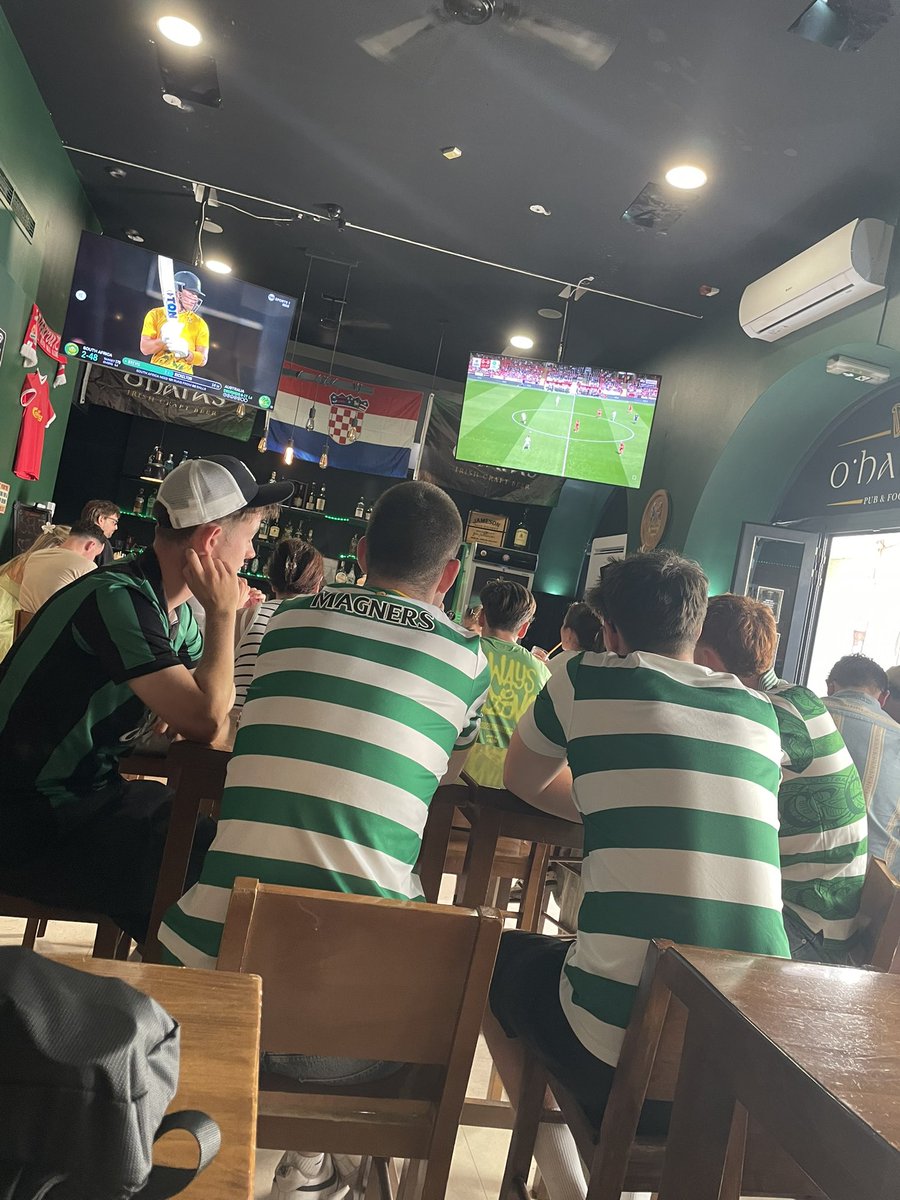 bremner97's tweet photo. @celticbars Currently in Split (Croatia) and watched it in O’Hara’s. They have Sky sports &amp; TNT, unsure about Premier Sports, but will show any game you ask that is televised. Any game on Celtic TV might be an issue though… https://t.co/PdIUh3zCgf