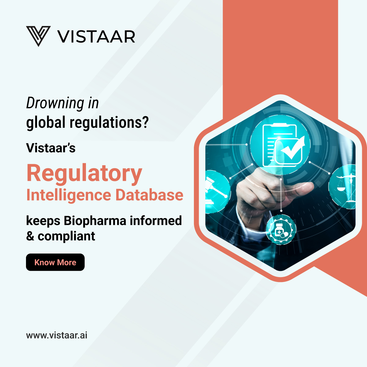 vistaarai's tweet image. 🧩 Cut through regulatory complexity with Vistaar’s AI-powered database, global rules, real-time alerts &amp;amp; smart search for Pharma &amp;amp; Biotech. 🌐 vistaar.ai/pharma-biotech… #RegulatoryIntelligence #Pharma #Biotech #Compliance #AI
