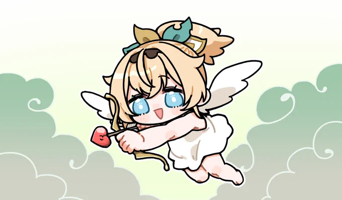 キューピットござるさん 透過差分は返信欄に置いておきます↓ #いろはにも絵を
