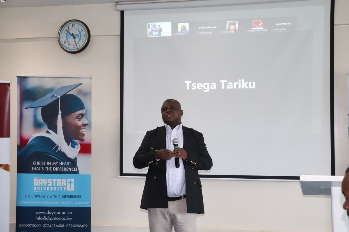 KenyaEditors's tweet photo. Victor Bwire @MediaCouncilK emphasizes that climate change needs to be mainstreamed. "Climate change has angles in gender, health, governance, and food security. We must integrate these into our coverage."
#ClimateChangeReporting
#CCMasterClass https://t.co/F0eWx2DdDb