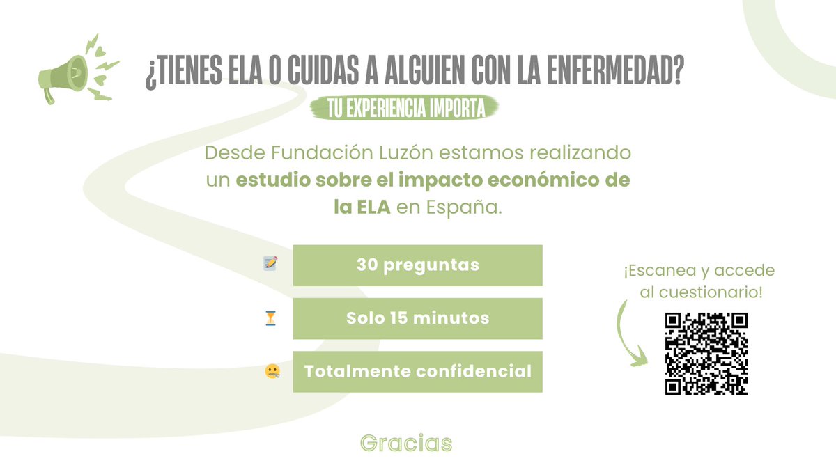 📣  La #ELA no solo afecta a nivel físico y emocional: también tiene un alto coste económico.

En Fundación Luzón queremos visibilizarlo con datos reales.

Si te afecta, participa en este estudio. Solo 15 min y es confidencial.

👉 fresno.limequery.com/ELA

🔁 ¡Compártelo!