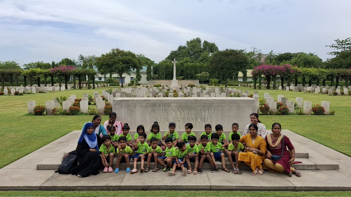 Senthil45999250's tweet photo. Kindergarten kids visit to Madras War Cemetery. Kids were nurtured to pay homage to the Marty's who lost their life due to conflicts. THEIR NAME LIVETH FOR EVERMORE @CWGC @AAPAComms https://t.co/SqldQx4cBf
