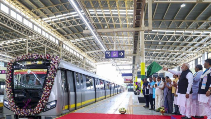 RailAnalysis's tweet image. PM Modi #inaugurates #BangaloreMetro #Yellowline and lays foundation for #Phase3 expansion

Read more: railanalysis.in/metro/pm-modi-…

#Titagarh #CRRC #Metro #Nammametro #BMRCL  #Phase2  #Trainsets #RVroad #Bommasandra #Foundationlaid #Stations #Urbanmobility #Railanalysis