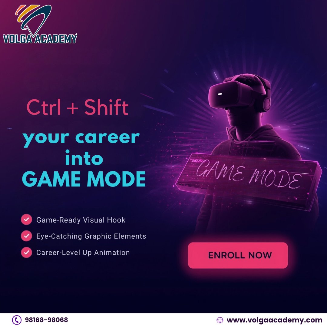 volgaacademy's tweet image. Turn passion into profession with our Game Development Program.
Enroll today!
📞 Contact now: 98168-98068
🌐 Visit: volgaacademy.com
.
#GameDevelopment #VolgaAcademy #LearnGameDev #gaming #gamer #Unity #unitydeveloper #gamedeveloper #coding #ITjobs #career #IT #CareerShift