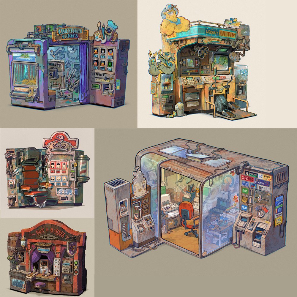 Hey, I've just posted a bunch of "recent" artworks on artstation with timelapses, check 'em out.
artstation.com/krzymsky