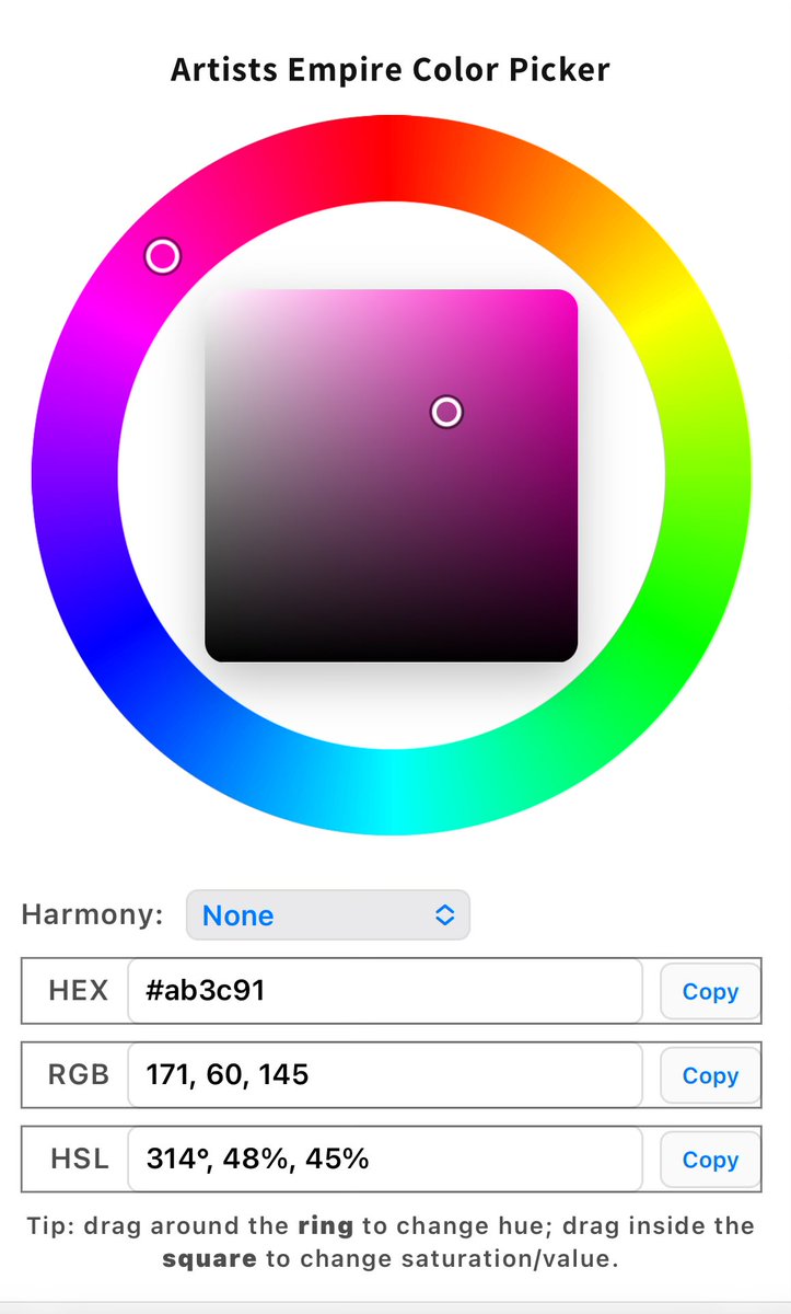 Gotta get to work on some paintovers but been working on a color wheel on website. 

Got a long way to go but you can check it out now on the homepage at artistsempire.com 

Later I want it to have the tertiary and complimentary colors etc so it helps with schemes.