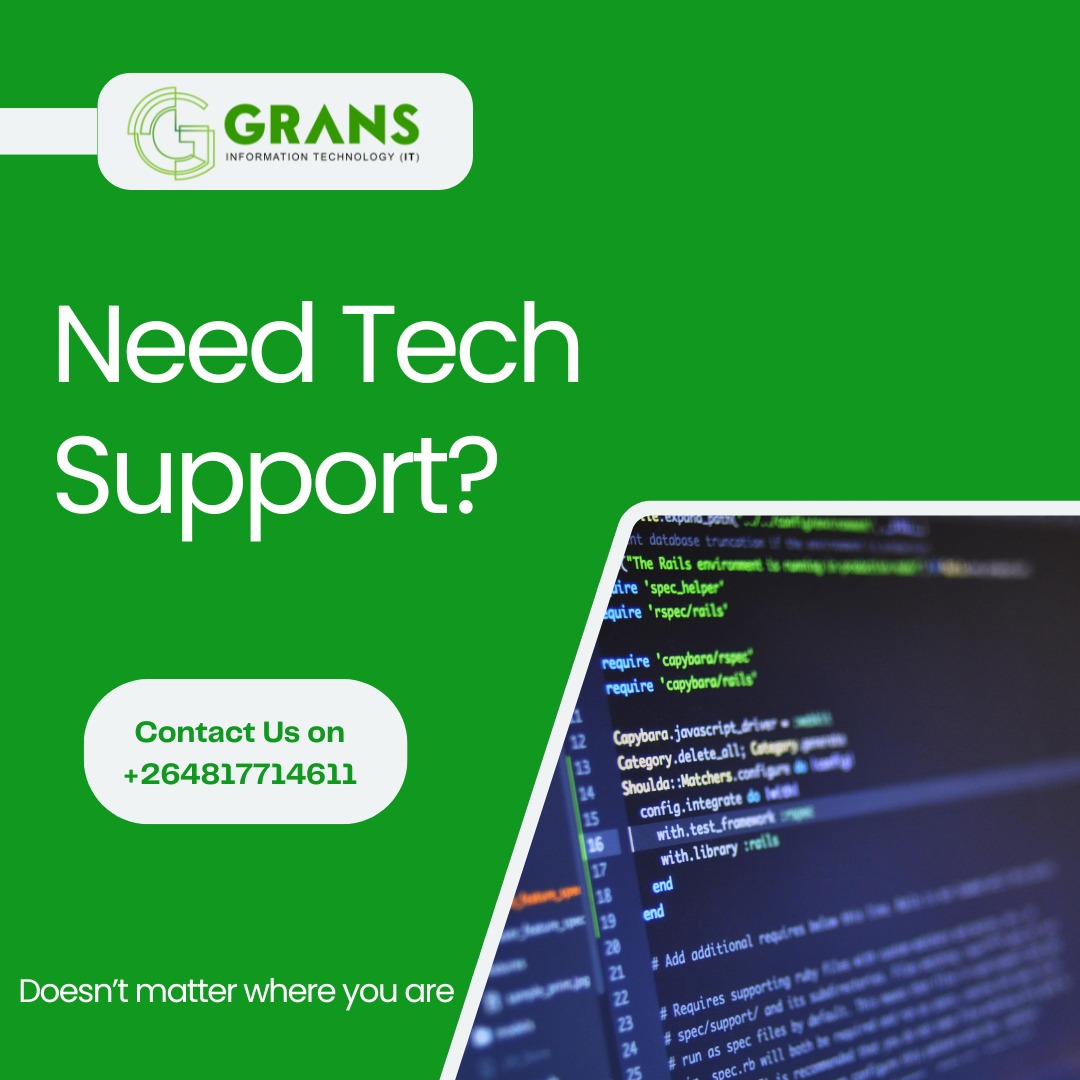 gransnamibia's tweet image. Need Tech Support? We've Got You Covered — Anytime, Anywhere.
From code glitches to system setups, Grans IT is your remote lifeline.
📞 Contact us at +264817714611
TechSupport #GransIT #RemoteHelp #ITExperts #NamibiaTech #DigitalSolutions #CodeConfident