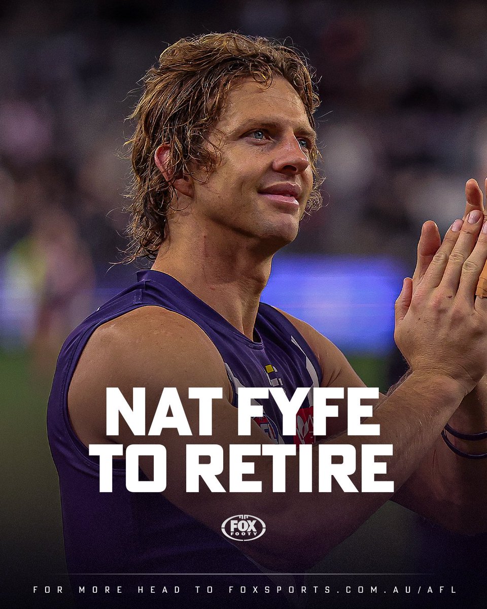 FOXFOOTY's tweet photo. BREAKING

One of the greatest players of the 18-team AFL era is hanging up the boots 💜

MORE >> https://t.co/9KjyWYuJkq https://t.co/Ub6CJW9BzL