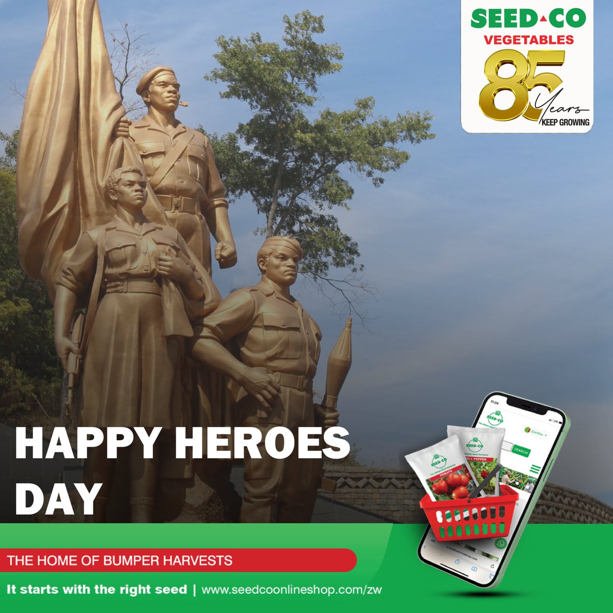 Honouring our heroes, Happy Heroes Day from Seed Co Vegetables.
 #itstartwiththerightseed
 #heroesdayzw
 #proudlyzimbabwean