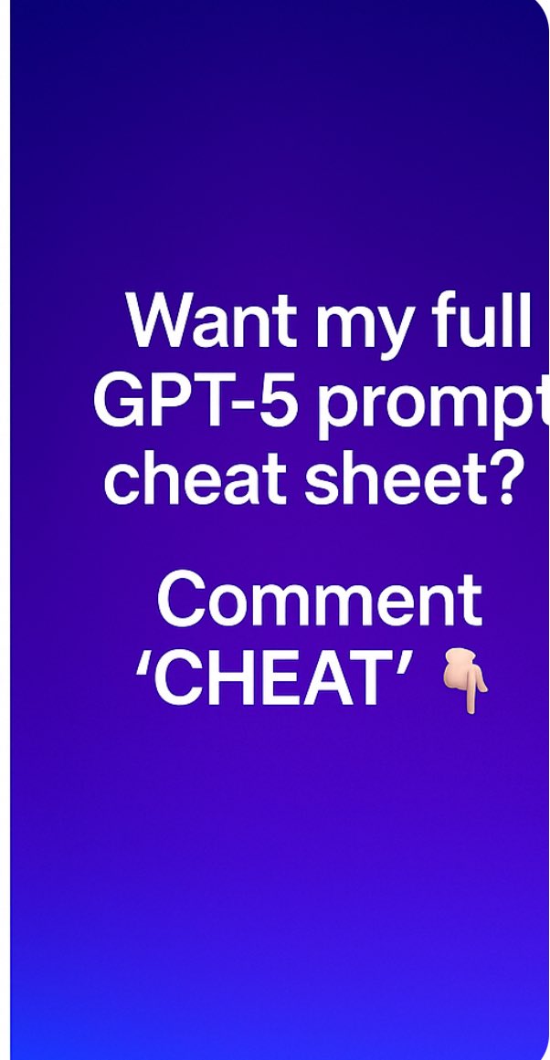 Minerva_DataLab's tweet image. GPT-5 just changed how prompts work. 🤯
From reasoning effort to meta-prompting, here’s what’s new — and how to use it like a pro.
🧵 Swipe through for the full guide. Let me know if you want a detailed Chat GPT-5 promoting guide. Just comment Guide. 
#GPT5 #ChatGPT…