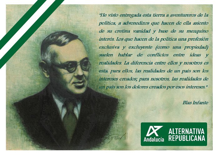 ALTER_info's tweet photo. Nuestro homenaje y recuerdo a Blas Infante, referente republicano y andalucista en el 89º aniversario de su infame asesinato en la madrugada del 10 al 11 de agosto de 1936.
🟥🟨🟪 🟩⬜️🟩
#VerdadJusticiaReparacion
#BastaYaDeImpunidad https://t.co/PvzOhTxrmv