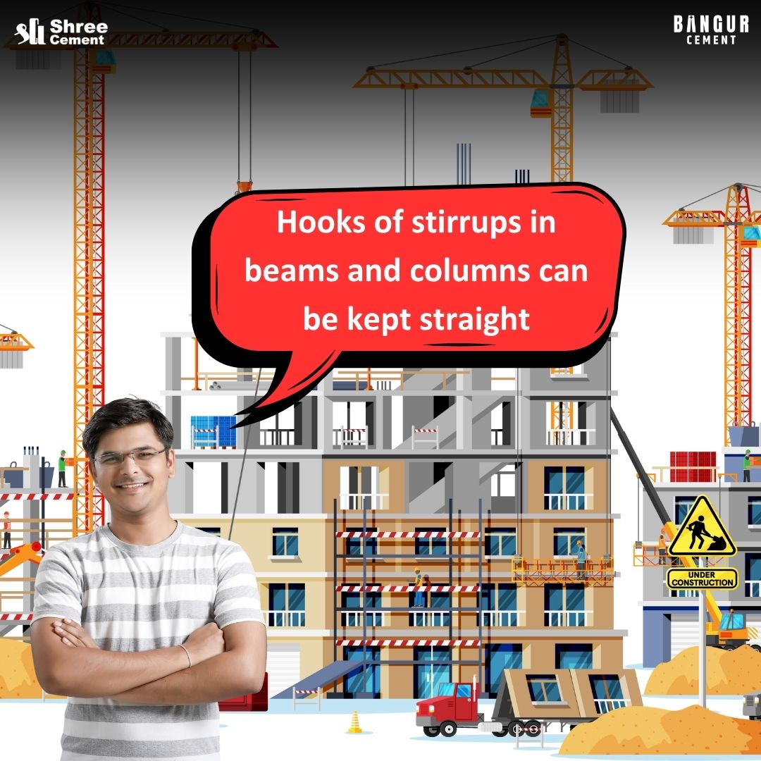 shreecementltd's tweet photo. Concrete facts, not concrete myths! #MondayMythBusting is here to dispel popular as well as lesser known misconceptions about application processes and set the record straight.
Can hooks of stirrups in beams and columns be kept straight? It's time into dive into some solid facts!
#ShreeCement #BangurCement #BuildSmart