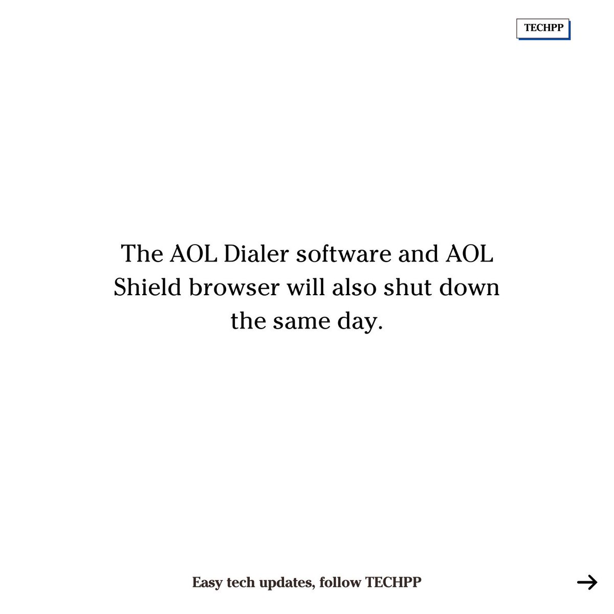 techpp's tweet image. AOL to shut down its dial-up internet after 34 years 

#AOL #DialUp #InternetHistory