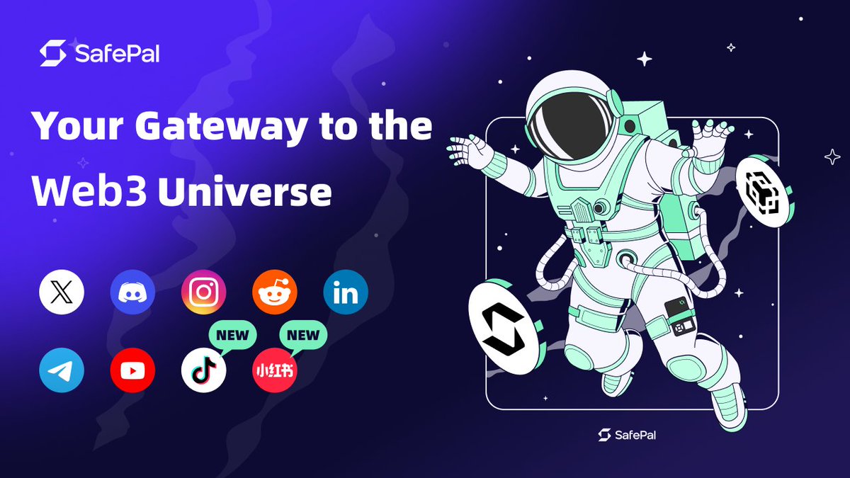Your Gateway to the Web3 Universe just got bigger! ✨
We’ve just landed on TikTok and Little Red Book 📱

Follow us on all channels here 👉 safepal.com/en/sitemap