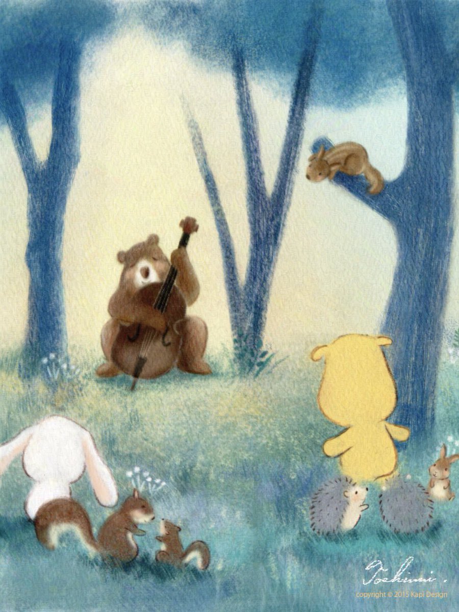 ひっそりと練習していた
くまさんの弾く
メロディーに惹かれて🎶

ちいさな仲間たちが
ひとり、またひとりと
集まってきました🐰🦔

みんな
そっと見守っています🐿️

今日は、山の日⛰️
雨模様の地域も多いようです
お気をつけてお過ごしくださいね
🙏😊🌷
#山の日 #新作絵本 #はじめてのしゅうかくさい