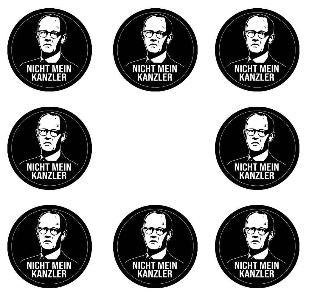 shirtzshop_de's tweet photo. "Nicht mein Kanzler" – Kleb' dir deinen Protest!
Hier erhältlich: https://t.co/pDIizkjWBB
oder hier: https://t.co/XAGisgHnLV
Diese ultrahaftenden Rundaufkleber (4 cm ⌀) sind die perfekte Waffe für schnellen, sichtbaren Widerstand
#ProtestKunst #AufkleberRevolution https://t.co/o14nMHoKh2