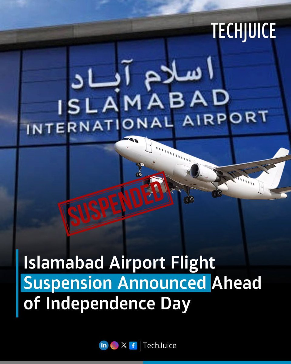 TechJuicePk's tweet image. Travelers to and from Islamabad &amp;amp; Rawalpindi should brace for flight schedule changes this August. The CAA has announced airport closures from 8 PM to 10 PM on Aug 11, 12, and 13 to facilitate parade rehearsals for Independence Day.

#Islamabad #FlightUpdate #CAA #IndependenceDay