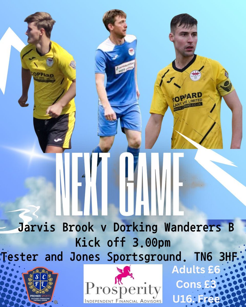 JARVISBROOKFC's tweet image. Our first ever senior home game is this Saturday against Dorking Wanderers B.

Kick off 3pm
Entry 
Adults £6
Concessions £3
U16 FREE
Cafe open as always and a debut for our new outside bar! 
Come on down and cheer on the Brook