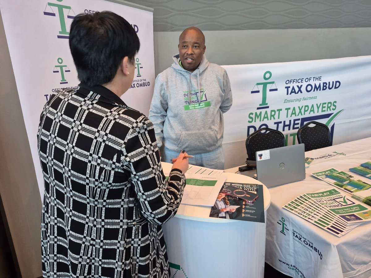 TaxOmbud's tweet photo. We are pleased to be part of the #TaxIndaba2025 - helping improve the country's tax administration system #TaxOmbud #Filingseason #SmartTaxpayers #DoTheRightThing #Taxindaba #Taxaindaba12 #TaxIndaba2025 https://t.co/OTQF5JiAey