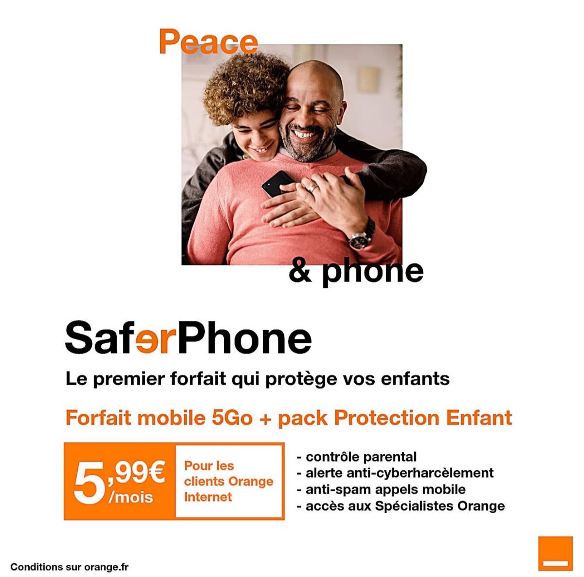 OrangePACA's tweet photo. Le premier téléphone des ados, sans inquiétude pour les parents 🫶🤩
🔒 La sécurité des enfants avant tout ! SaferPhone 5Go à 5,99€/mois, pour protéger leur connexion en toute confiance. 📱✨
#SaferPhone https://t.co/V7DkI27h8m