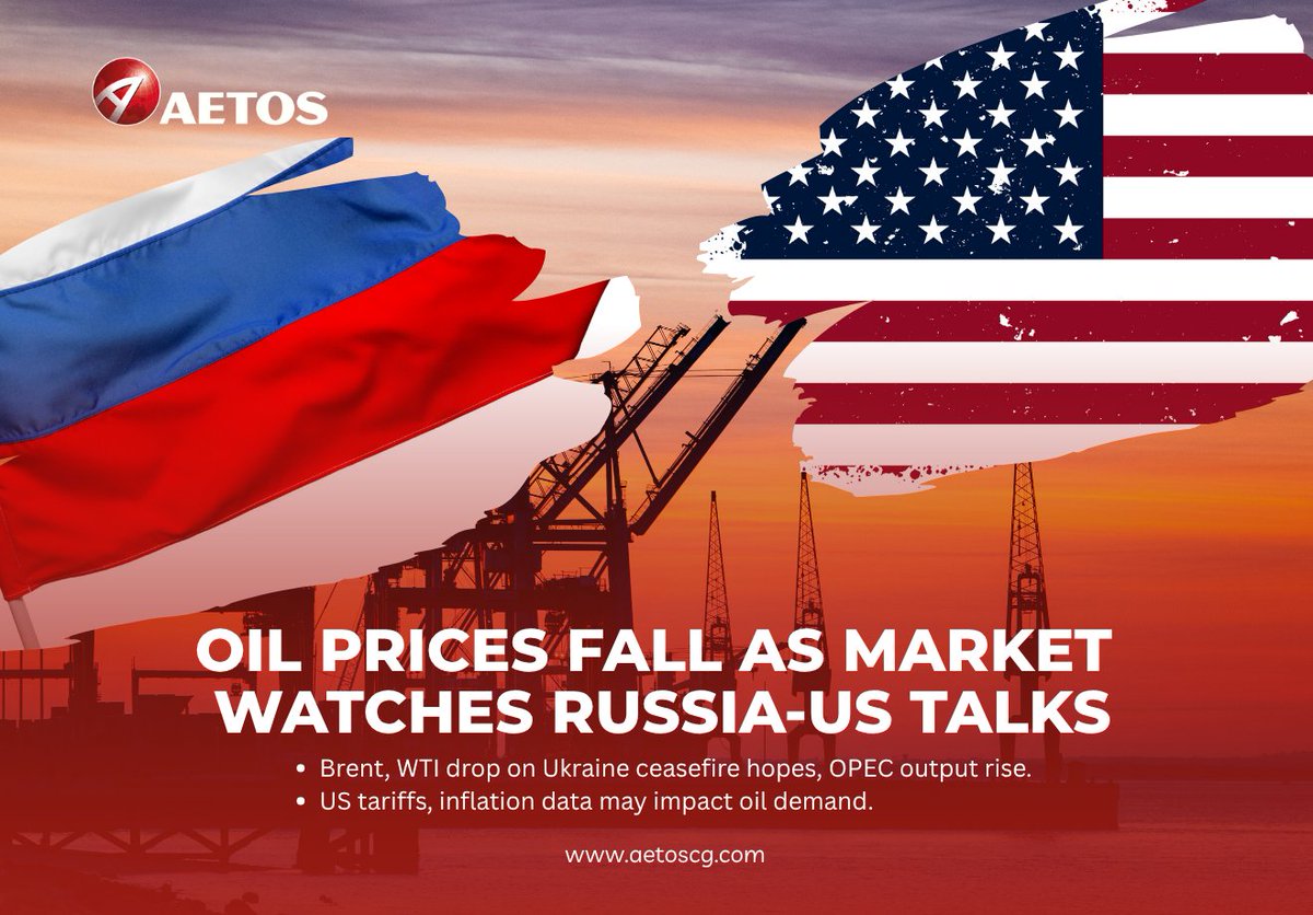 AETOSCG's tweet photo. Oil prices fall as market
watches Russia-US talks

#AETOS
#tradingforex
#financialnews https://t.co/uYXgVPIXjI