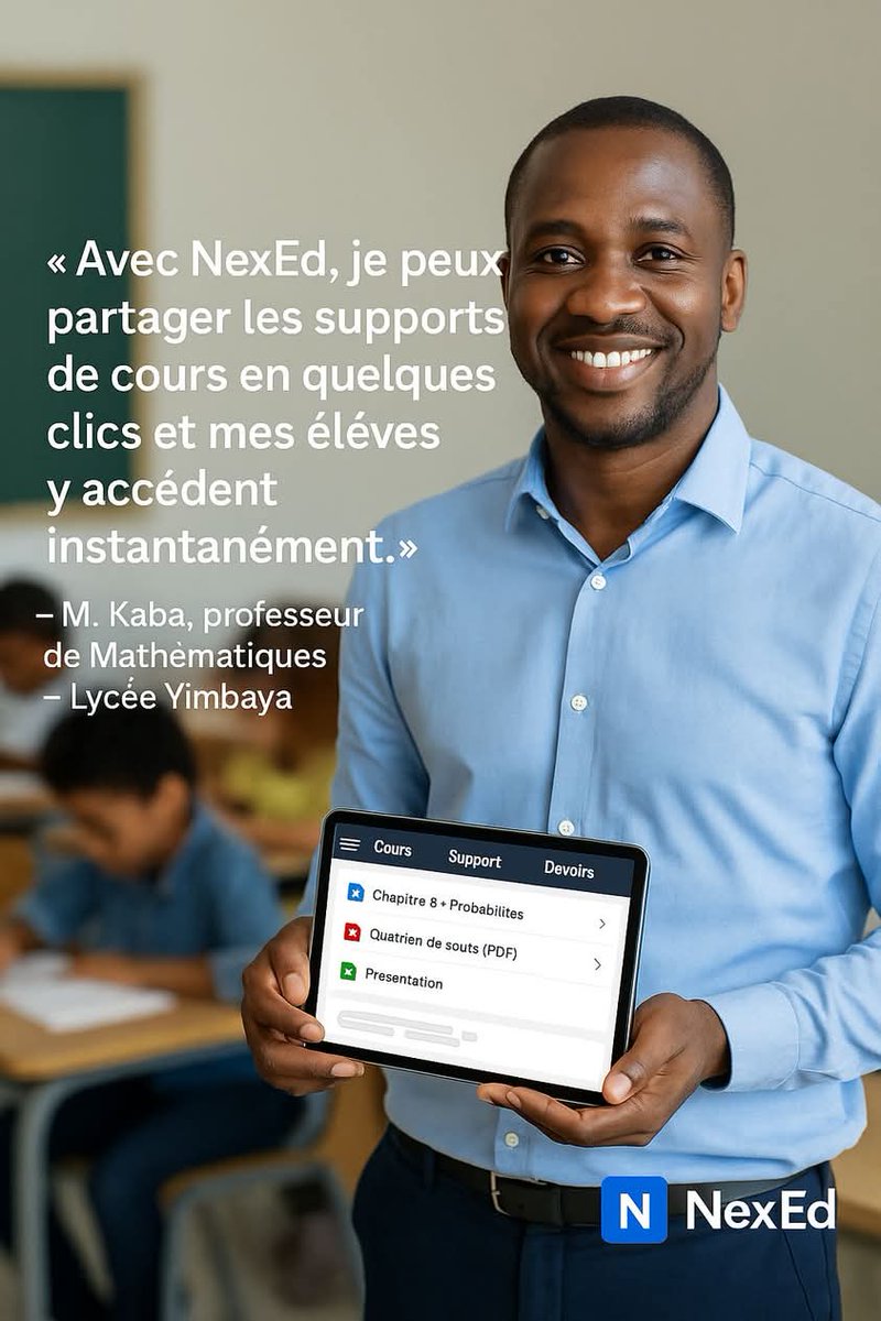 NexEd2025's tweet photo. GrĂące Ă NexEd, les enseignants disposent dâune plateforme intuitive.
đ NexEd transforme lâexpĂ©rience de lâenseignement et de lâapprentissage, tout en rapprochant Ă©lĂšves et professeurs.
#NexEd #EcoleConnectée #InnovationScolaire #EnseignementNumérique #Guinée https://t.co/MmJVt0qbpn