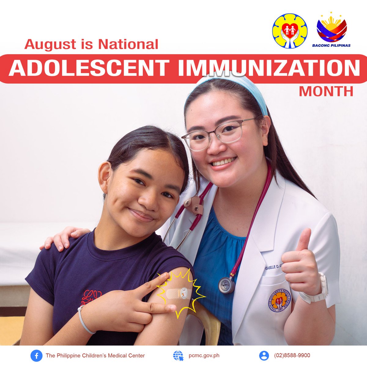 PCMCgovph's tweet photo. August is National Adolescent Immunization Month.
Protect your adolescents against vaccine-preventable diseases. https://t.co/b44sO7hqtA