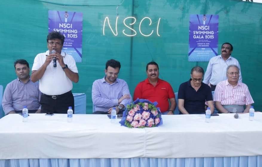 With Shri Rohan Jaitley, President of the Delhi District Cricket Association and office bearers of NSCI; Mr. Gaurav Narang; Mr. Manish Jain; Mr. Anup Khanna; and Mr. Raj Kumar coach of star cricketer Virat Kohli, at the SWIMMING GALA  Competition at the NSCI Club.....
