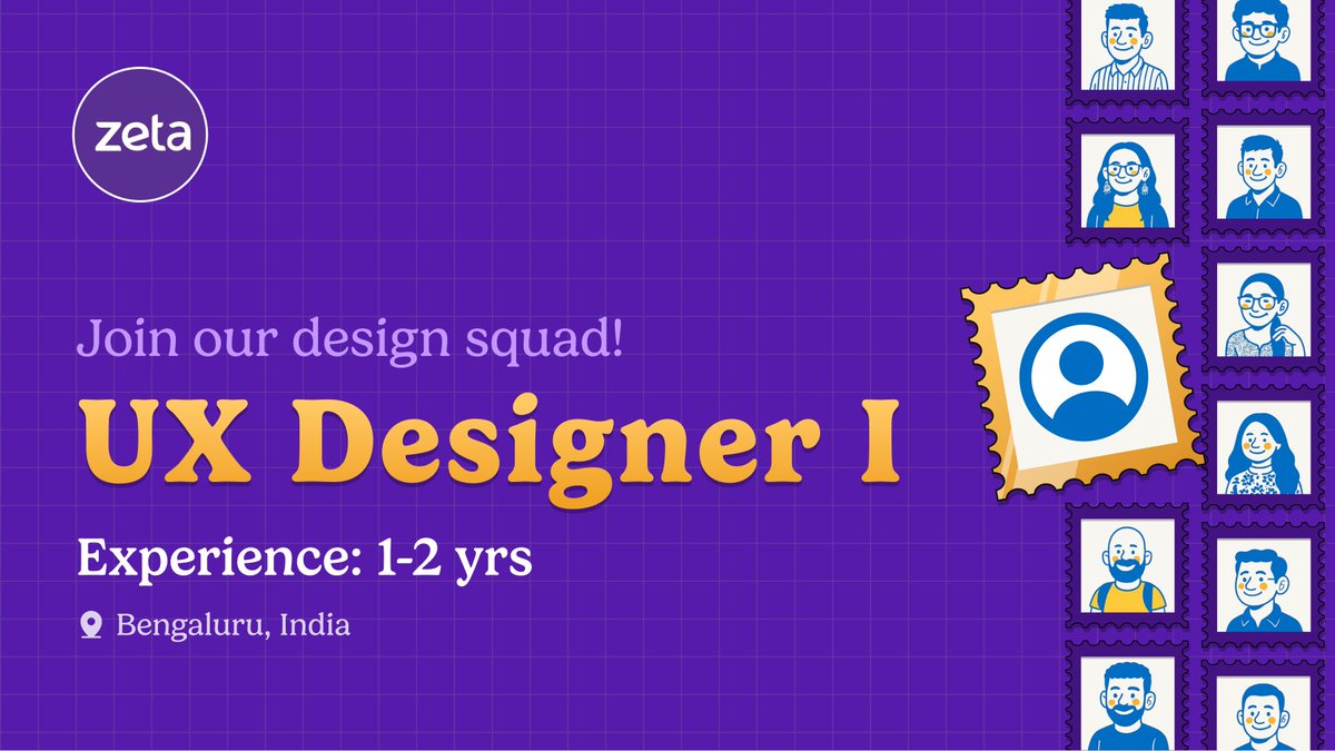 🚀 We’re growing our design family!

Zeta is looking for a UX Designer I (1–2 yrs) to craft intuitive, impactful experiences.

📍 Bangalore, India
💼 Apply now 👉 jobs.lever.co/zeta/76d9bb1d-…

#UXDesign #Hiring #DesignJobs
