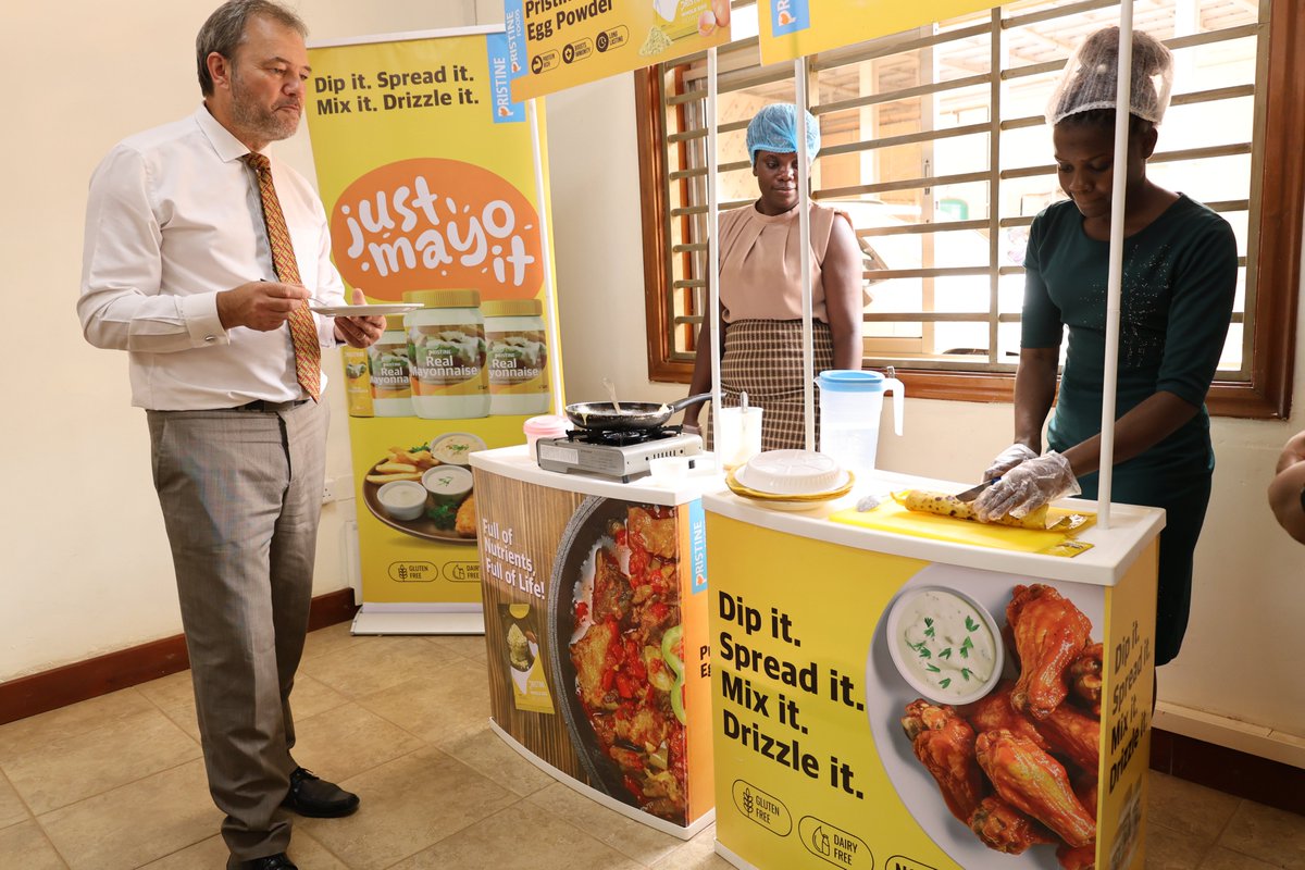 We welcomed Jacob Kahl Jepsen, new Team Leader at the <a href="/DKinUganda/">Denmark in Uganda</a>, with a tour of <a href="/FoodsPristine/">PristineFoods</a> the home of dried egg powder. 
From factory floors to a rolex (the edible kind) &amp; low-fat mayo taste tests, diplomacy, trade and hospitality never rolled up so good.