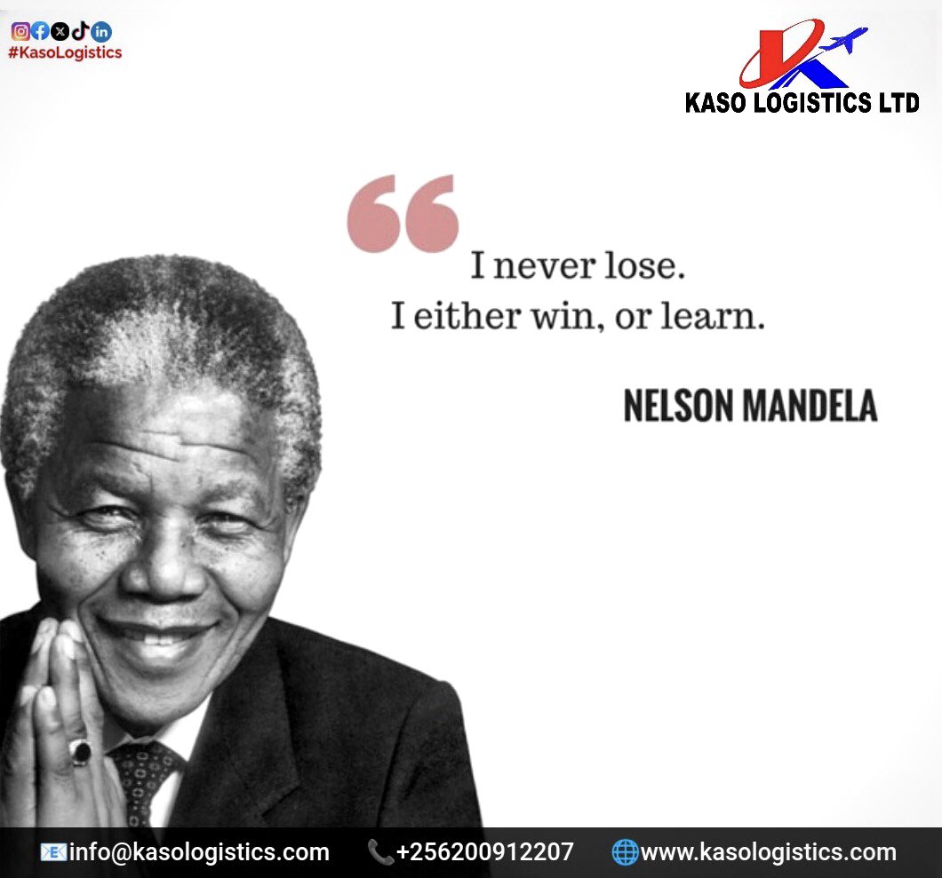 kaso_logistics's tweet photo. I never lose — I either win or learn. 💡 Every step forward is progress. Keep pushing, keep growing.
WhatsApp: +256200912207
🌐https://t.co/QSYwLqwz5W
#NelsonMandela
#WinOrLearn
#GrowthMindset
#SuccessMindset
#KasoLogistics
#Monday
#KeepGoing
#MondayMotivation https://t.co/PVFwLJxKIa