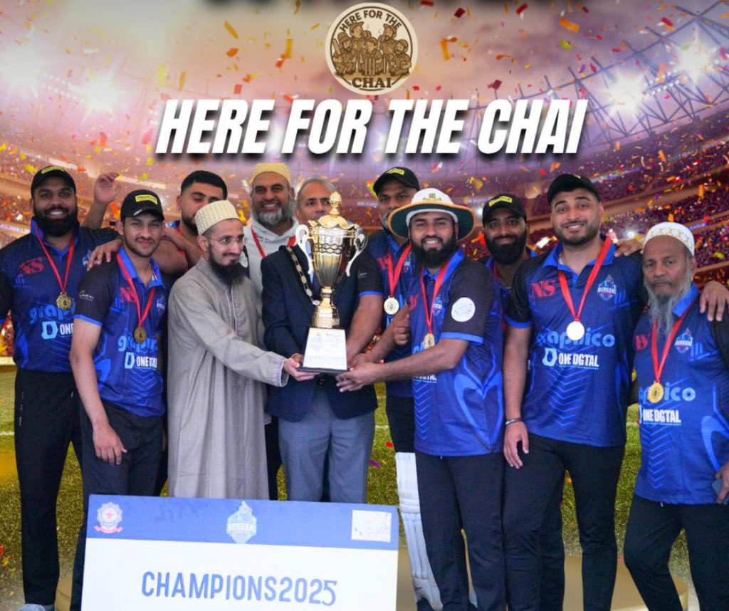 Bohras_UK's tweet photo. 🏆 Burhani Cup 2025 
United 12 @Dawoodi_Bohras #UK teams for one of the year’s most anticipated cricket tournaments 🏏
Debutants Here for the Chai took home the Cup!
A vibrant celebration of sport, teamwork &amp; community spirit.

#communitycricket #CommunityThroughSport https://t.co/lgor2u1kWp