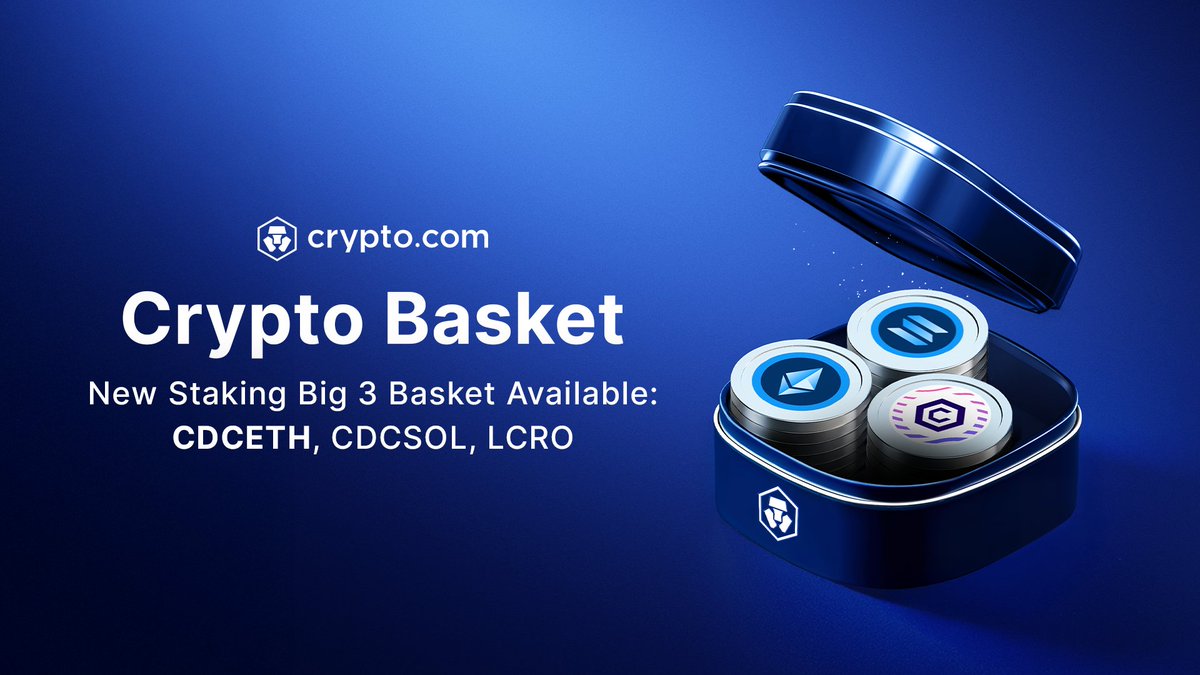 A new Crypto Basket has been added for users who enjoy the benefits of  staking with the flexibility of liquidity - Introducing the Staking Big 3  Basket 🧺 You can purchase $CDCETH, $