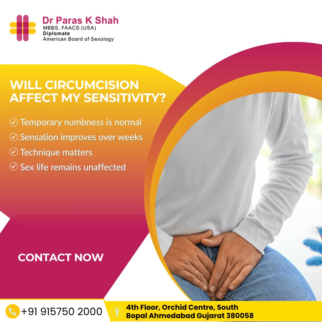 drParas67862's tweet photo. "Will circumcision affect sensitivity? 🤔 Dr. Paras Shah busts the myths &amp; shares the facts you need to know.
Because your health deserves clarity, not confusion. 👨‍⚕️💬 #MensHealth #Urology #CircumcisionFacts" https://t.co/o6e8rHkeKt