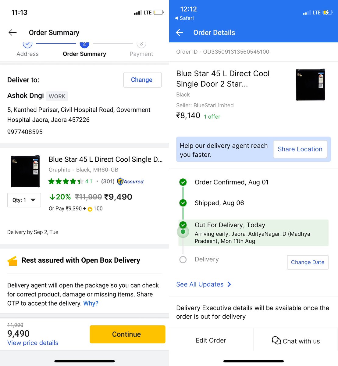 dangi_ashok's tweet image. #falsepromises
#OpenBoxDelivery
#FlipkartShopping

Flipkart promised open Box delivery of above order which can be seen from the screenshot.
Now delivery partner Delhivery executive denied open box delivery and forcing to cancel the order