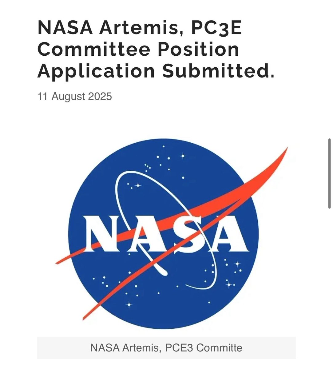 johnallanmoody's tweet image. Read More at my companies website, Recently, I noticed a call for applications for the NASA Artemis, Lunar Mission and PCE3 Committee Member. @NASA @PCE3_Sci 

pjsf.co.uk/f/nasa-artemis…

#johnallanmoody #pjsfgroup #nasa