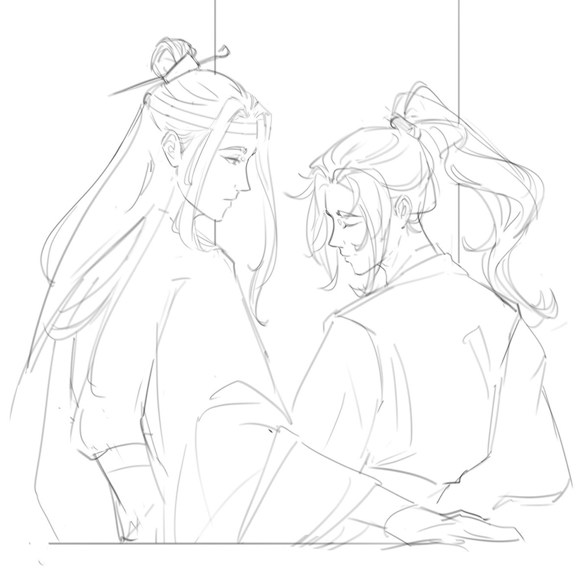 01wulo's tweet image. they look sad, but at least they're together right?