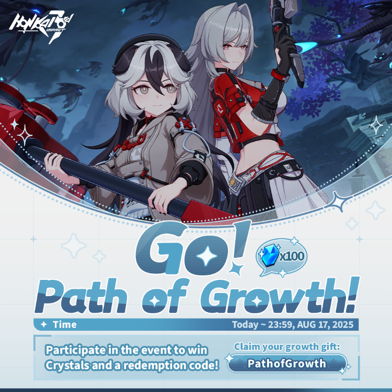 HonkaiImpact3rd's tweet photo. It has been a thorny path, and you've witnessed the laughter and tears of the Valkyries...
Whose growth touched you the most? Tap the button below to share your thoughts!
Don't forget to claim your growth reward! Redemption Code: PathofGrowth

#HonkaiImpact3rd