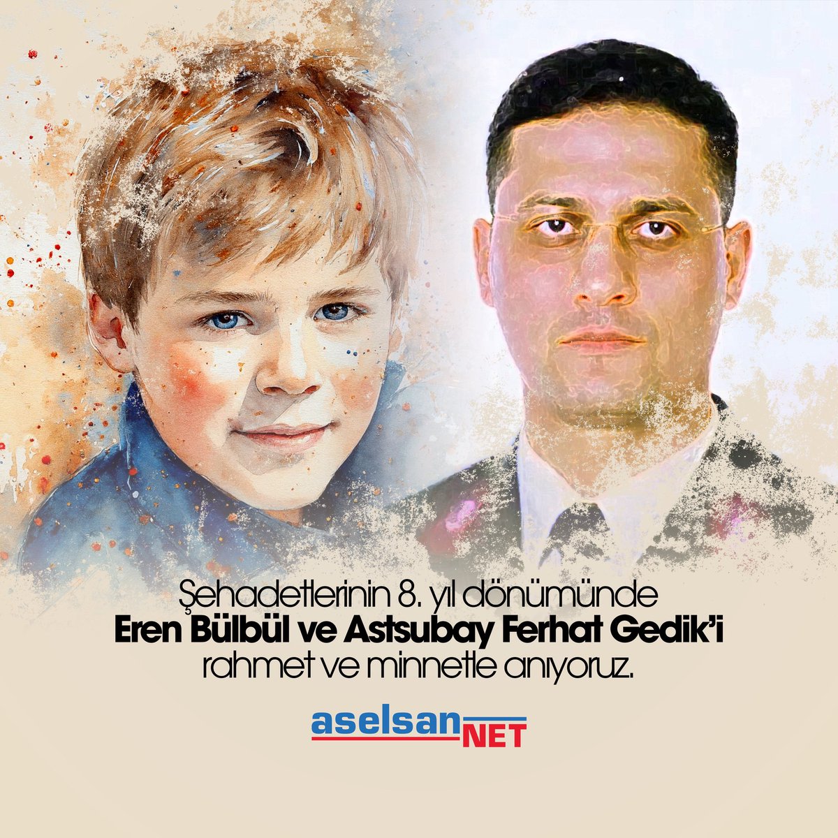 Şehadetlerinin 8. yılında Kahraman Eren Bülbül ve Jandarma Astsubay Kıdemli Başçavuş Ferhat Gedik’i rahmet, minnet ve saygıyla anıyoruz.🇹🇷
Vatan uğruna gösterdikleri fedakarlık, milletimizin yüreğinde daima yaşayacak.
#Aselsannet