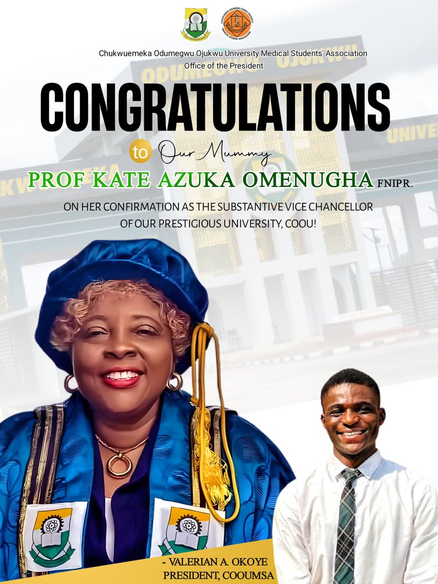 cooumsa's tweet photo. Congratulations once again, our super vice chancellor 🎉✨ https://t.co/iRmtur3FdX