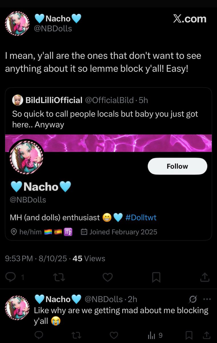 OfficialBild's tweet photo. Nobody said anything about being blocked. You just sound dumb babe but go off. Blessing in disguise, truly. https://t.co/yTbprHGNIA