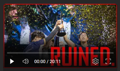 I've decided it's time to finish one last video about the LCS/LTA. Been working on this one for a while, and I'm proud of how it turned out.

"A Story of Self-Sabotage: How Riot Failed the LCS" drops this week on my YouTube.

Don't worry, there's a light at the end of the tunnel.