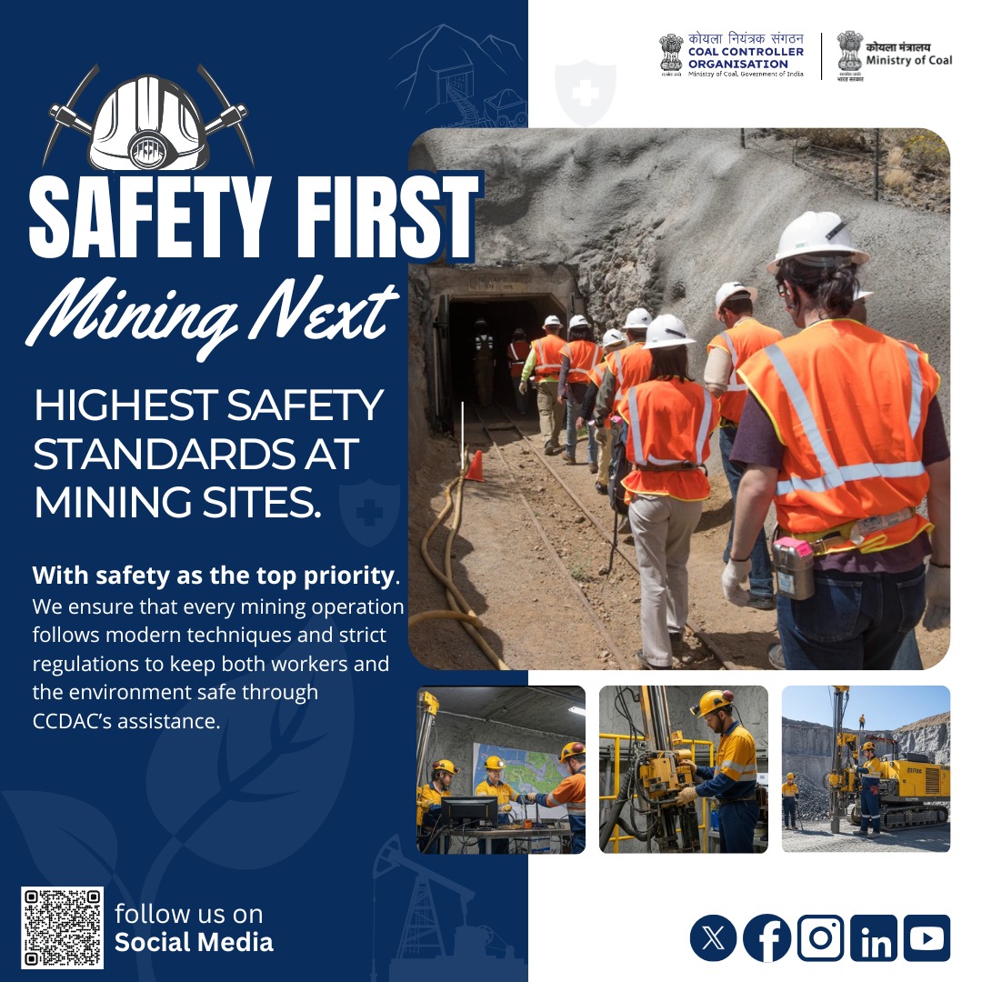 CCO_MoC's tweet photo. Safety isn’t just a rule it’s our commitment.
From advanced techniques to strict regulations, we ensure every mining site protects both workers and the environment.
#SafetyFirst #MiningNext #SafeMining #SustainableMining #WorkerSafety #MiningStandards #EnvironmentProtection https://t.co/c5khJBrSaO