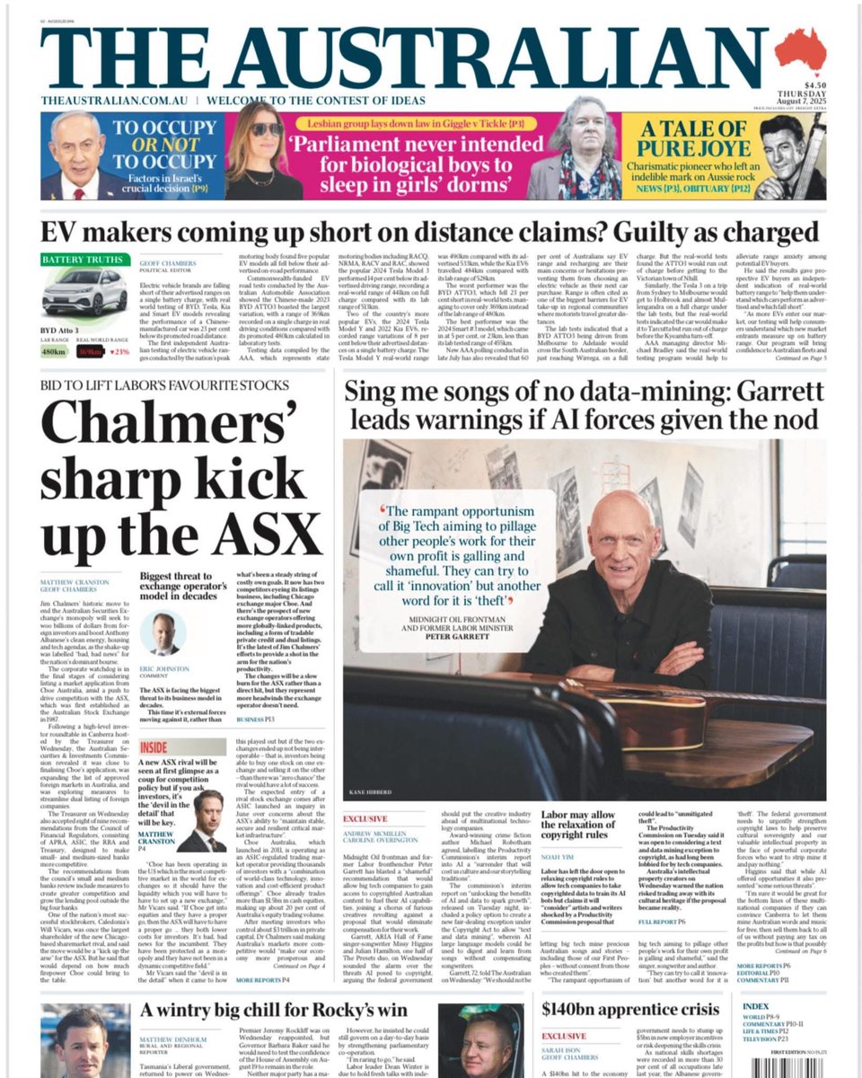 Last week the Productivity Commission released its interim report suggesting a 'text and data mining' exception to Australia's Copyright Act -  legalising the theft of artists’s work, our culture and information. 

Join us for a virtual event tomorrow: events.humanitix.com/stolen-propert…